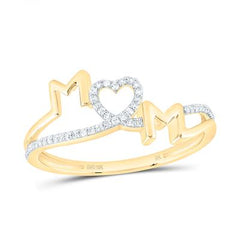 1/10ctw-nat Dia Nk Fashion "MoM" Heart Ring