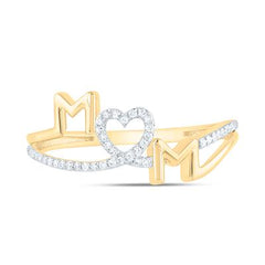 1/10ctw-nat Dia Nk Fashion "MoM" Heart Ring