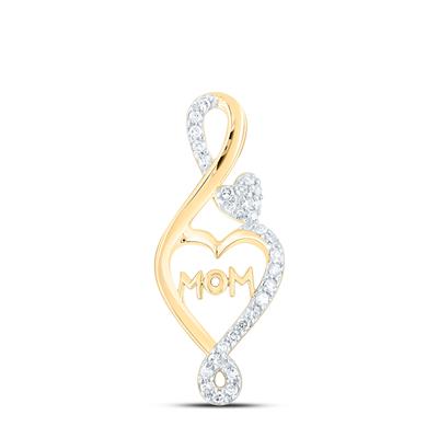 1/10ctw Nat Dia Nk Fashion "MoM" Infinity Heart Pendant