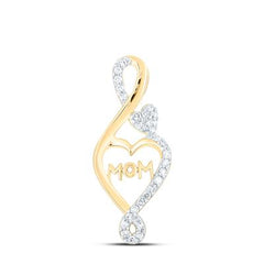 1/10ctw Nat Dia Nk Fashion "MoM" Infinity Heart Pendant